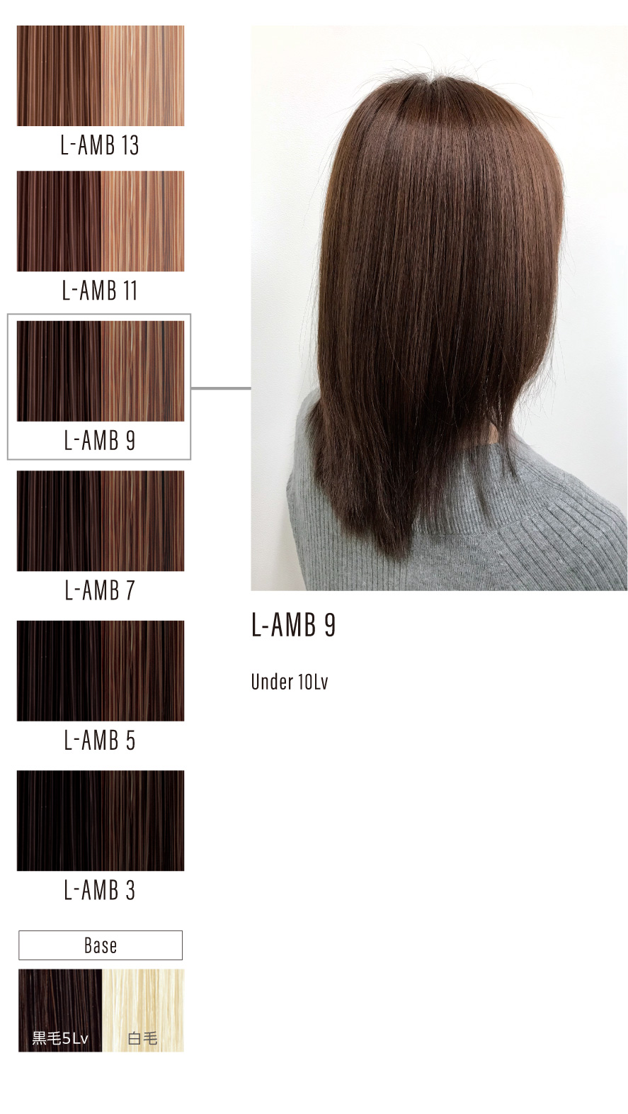 sheertne COLOR CHART Amber | ミアンビューティー（三口産業